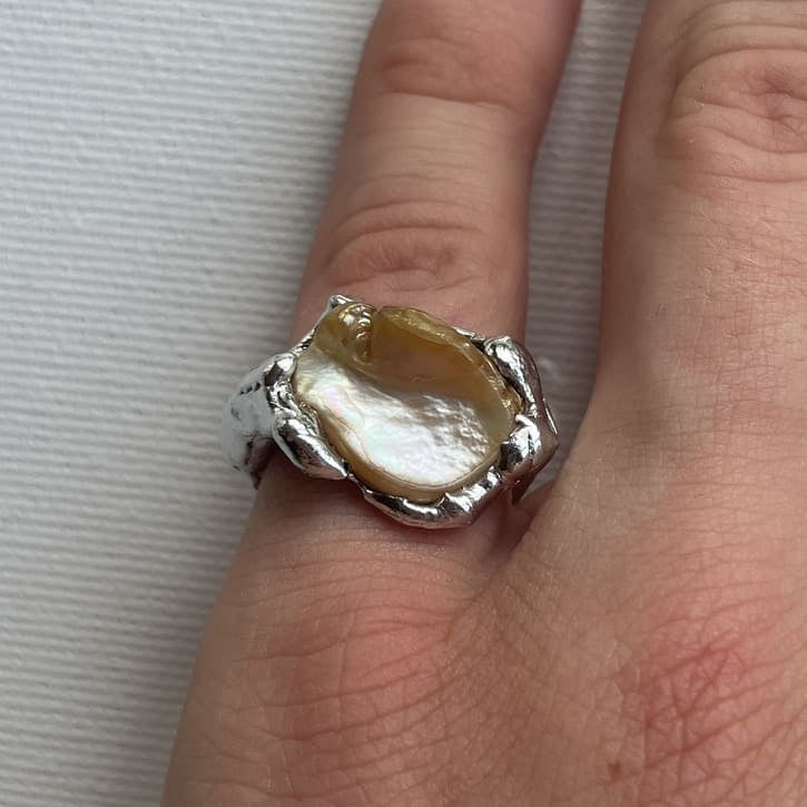 Perlmutt Nugget Ring - verdintils