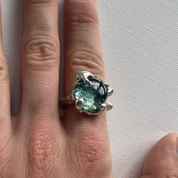 Türkiser Glas Ring - verdintils