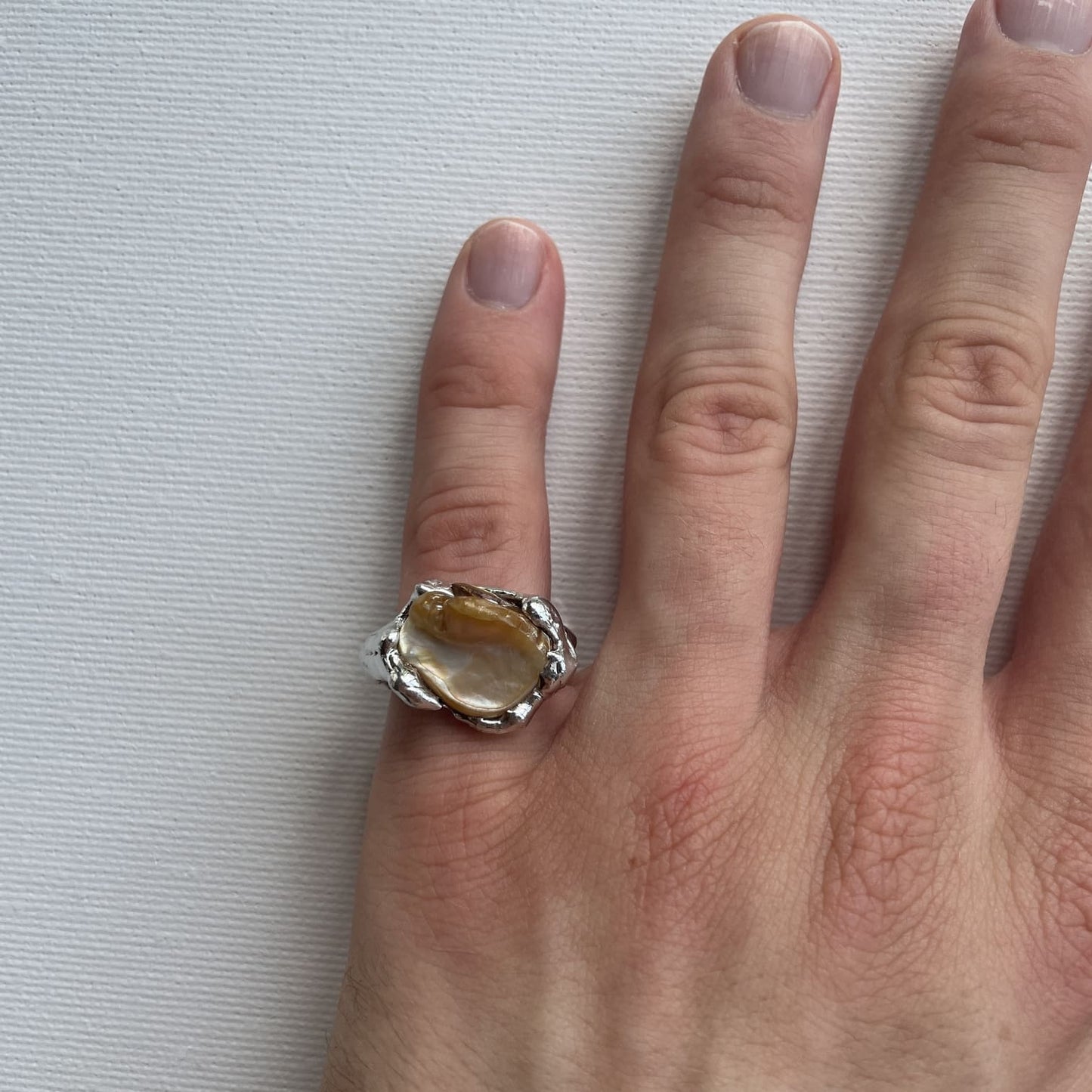 Perlmutt Nugget Ring - verdintils