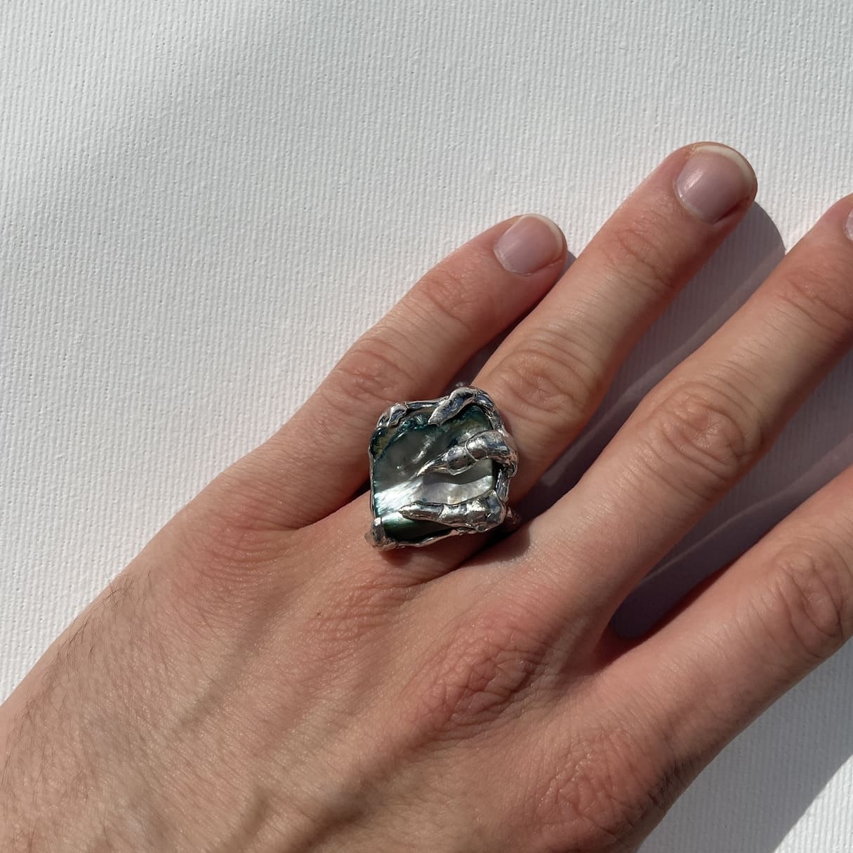 Perlmutt Nugget Ring - verdintils