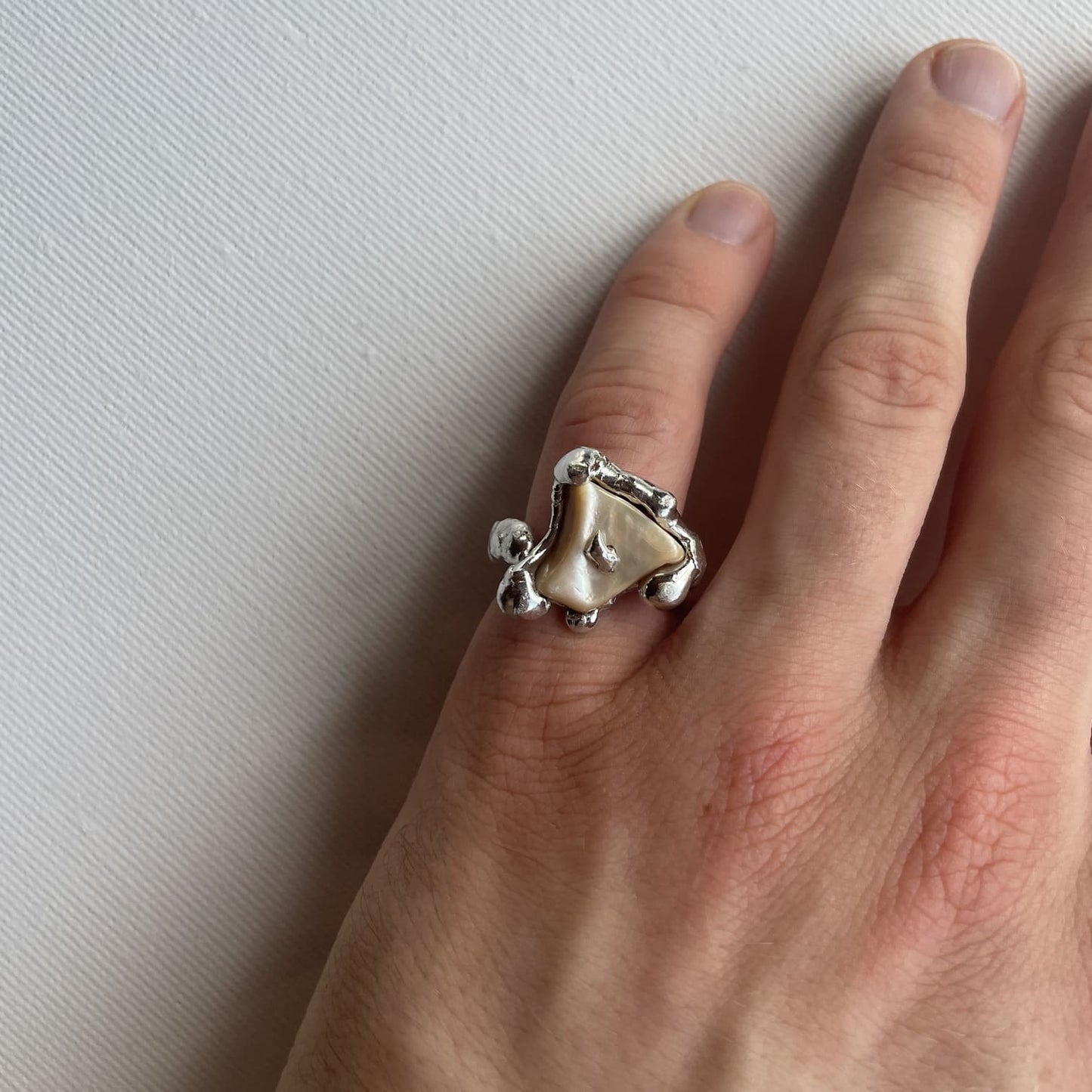 Perlmutt Ring - verdintils