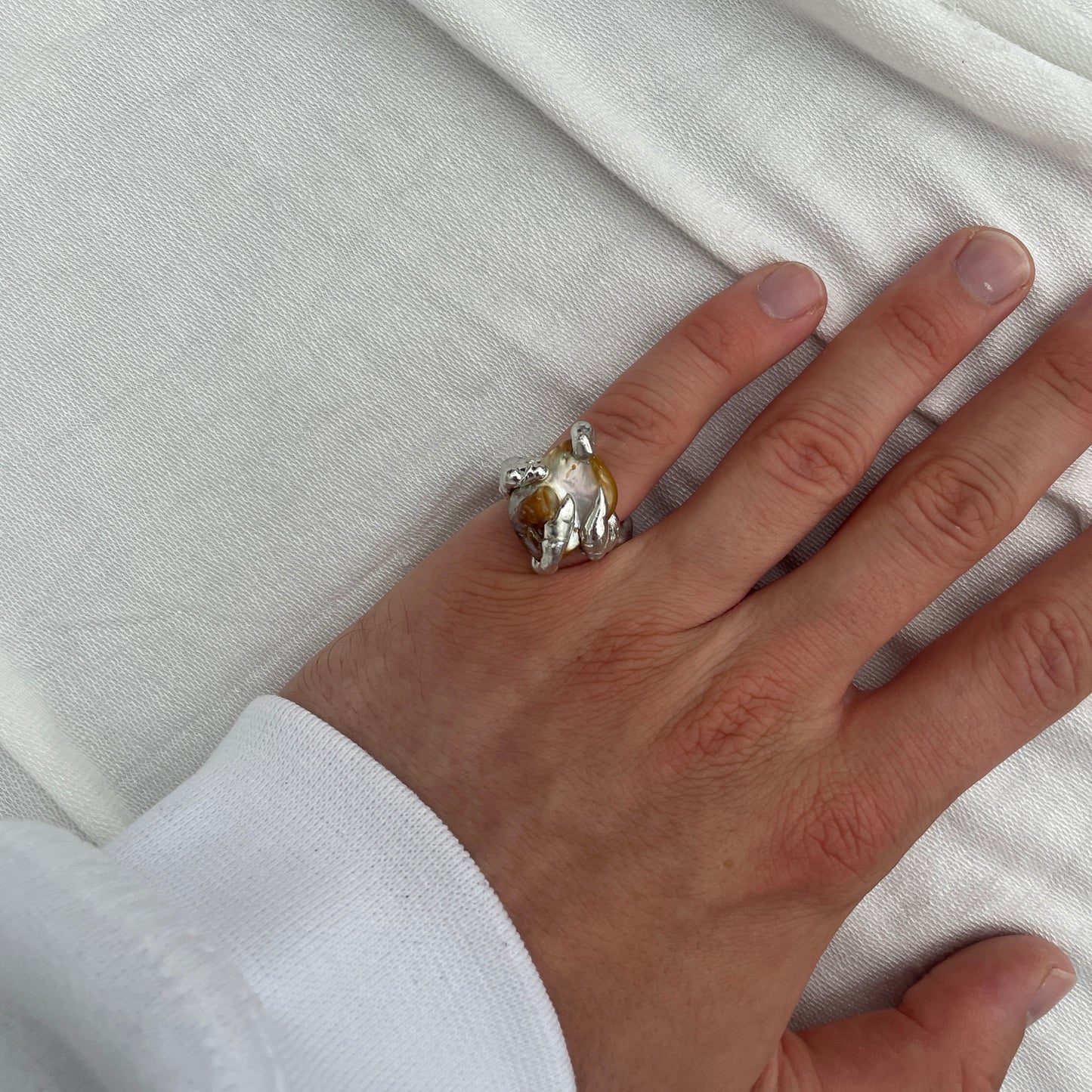 Klassischer Perlmutt Ring - verdintils