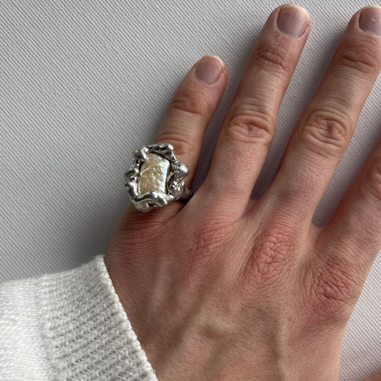 portrait pearl ring - verdintils