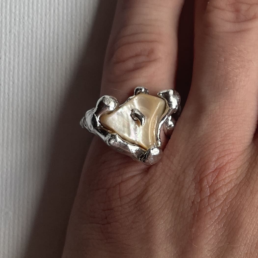 Perlmutt Ring - verdintils