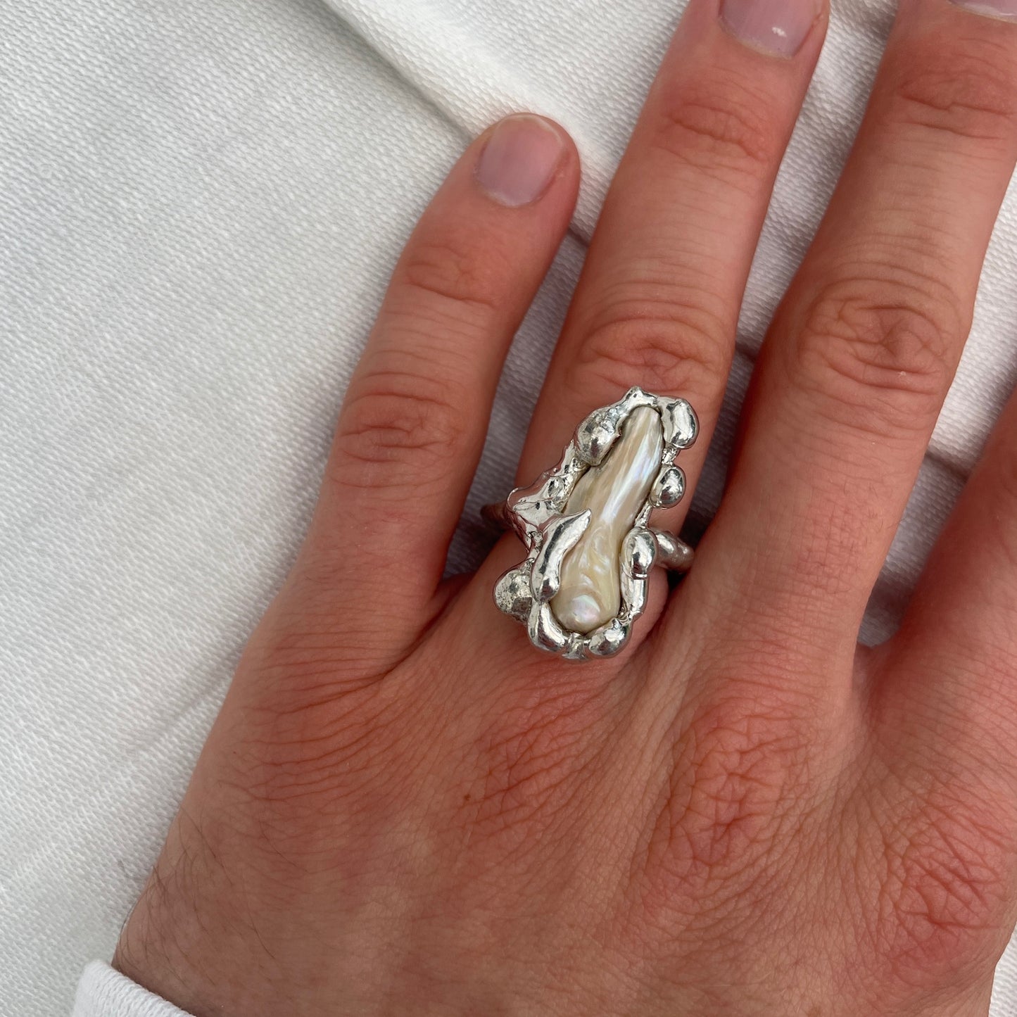 Perlmutt Ring - verdintils