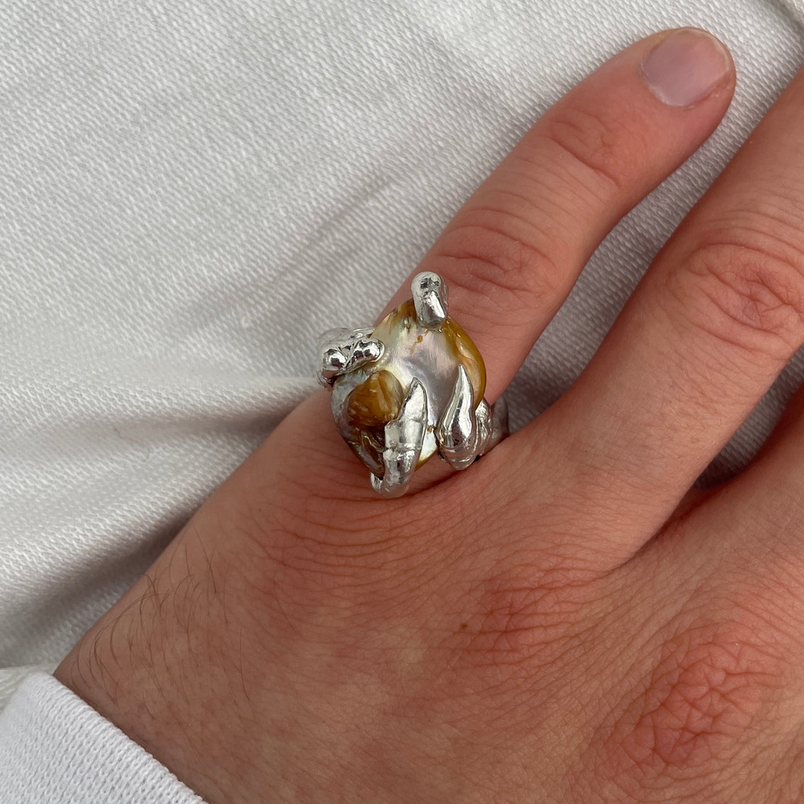 Klassischer Perlmutt Ring - verdintils