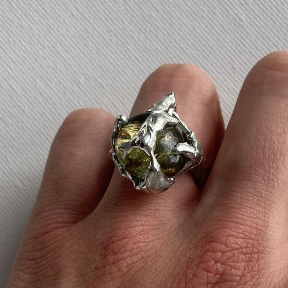 Gelber Glas Ring - verdintils