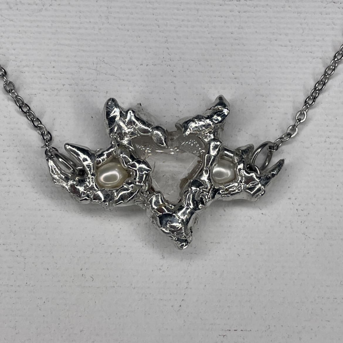 white heart necklace