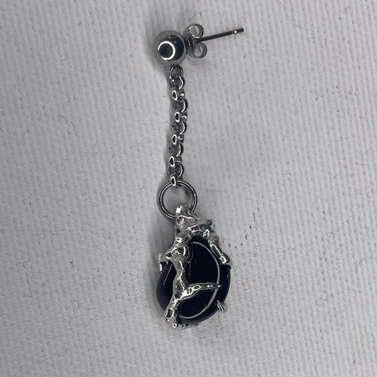 single black tourmaline earring