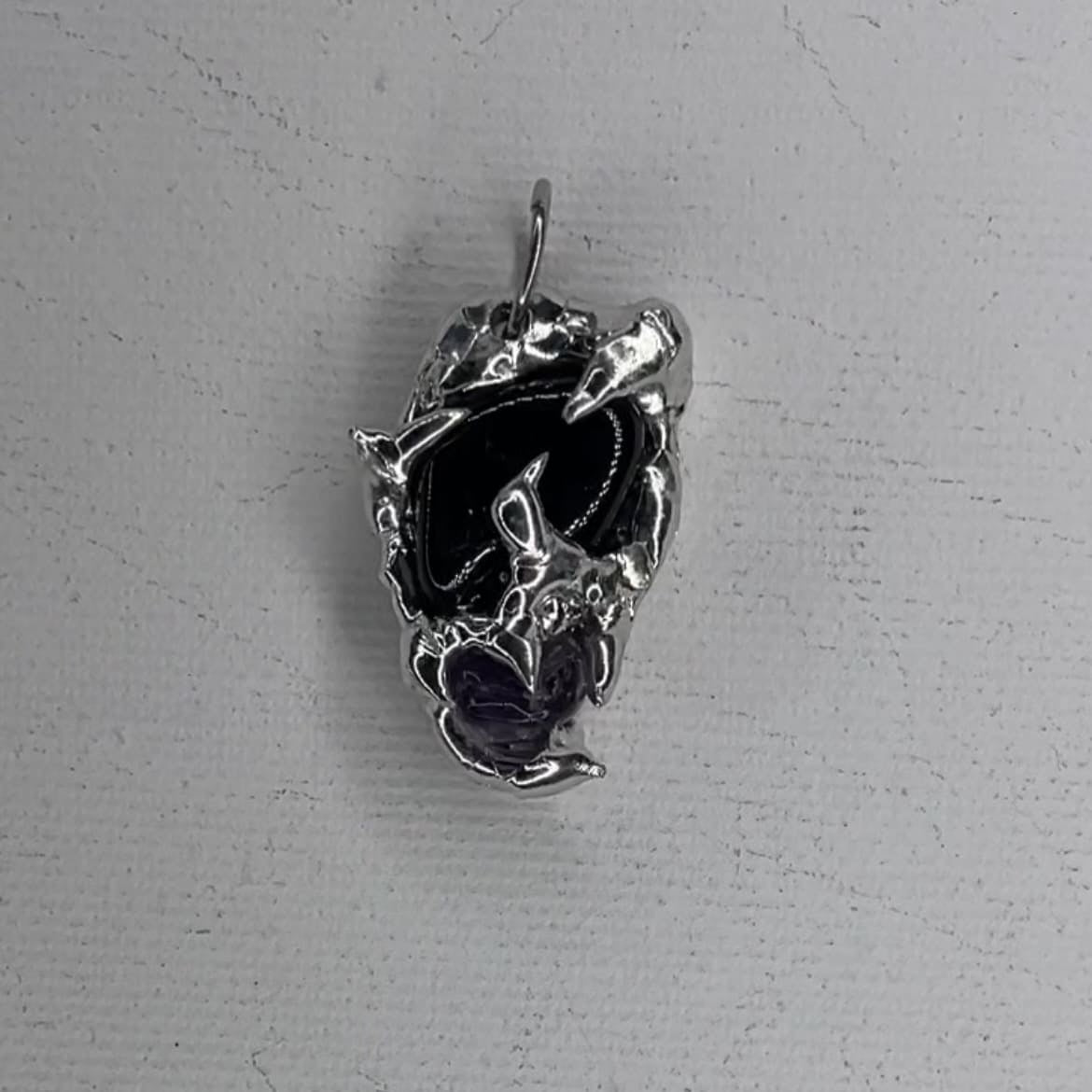 custom tourmaline + amethyst pendant