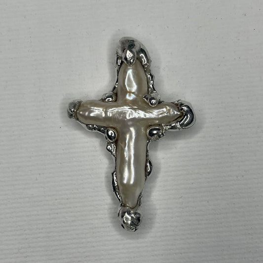 soldered y2k pearl cross