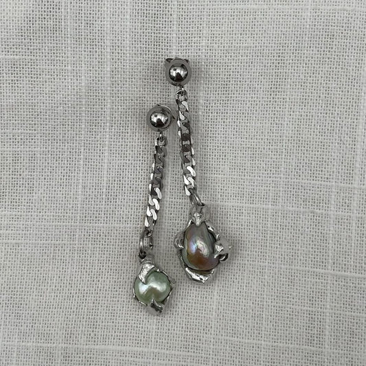 custom green pearl-earrings - verdintils